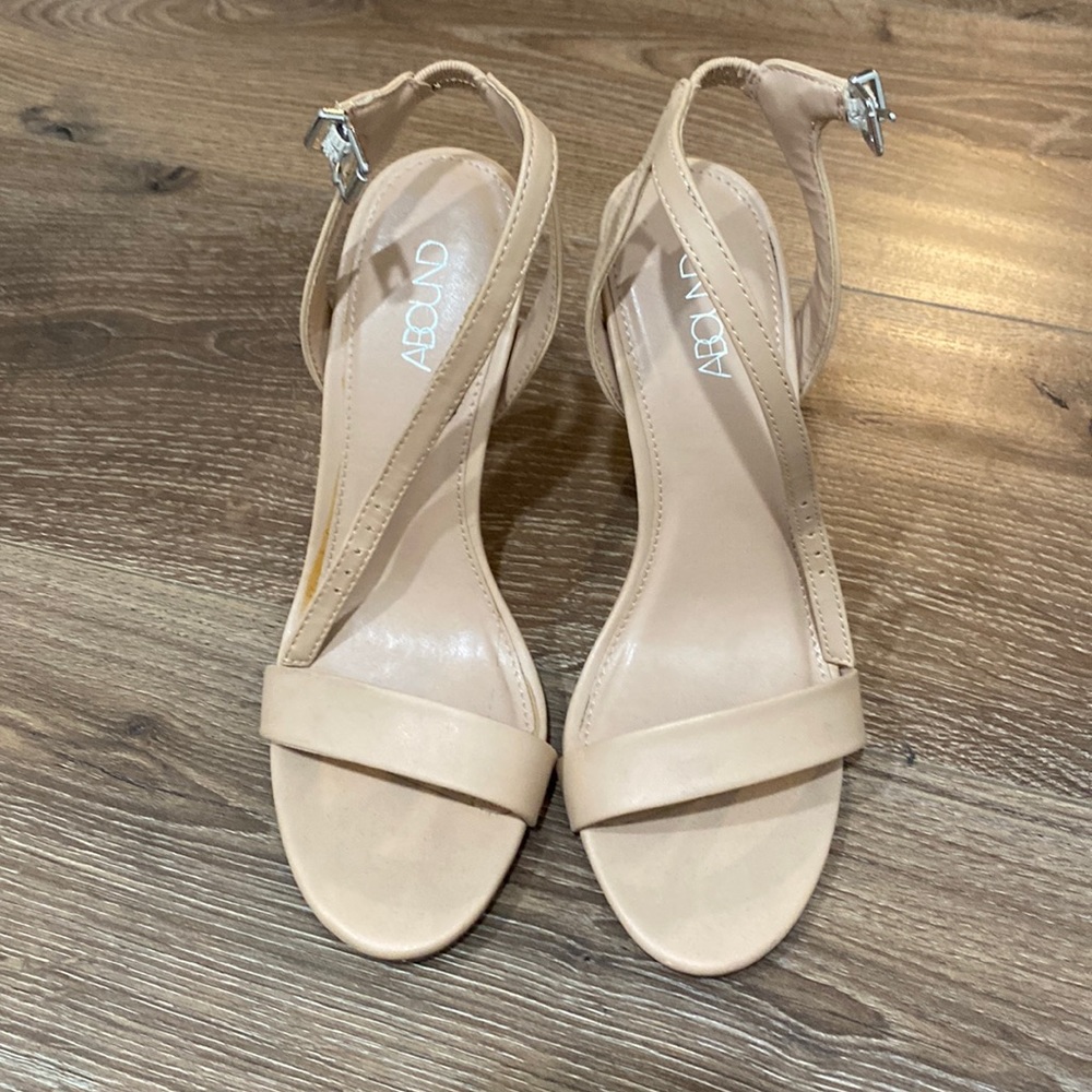 Nude strappy heels